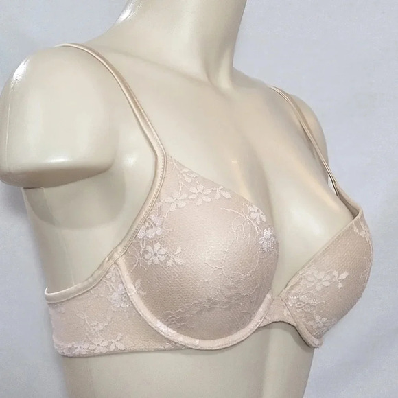 34B Maidenform 9739 Custom Lift Lace Demi Underwire‎ Bra Nude  New without Tags - Picture 3 of 4